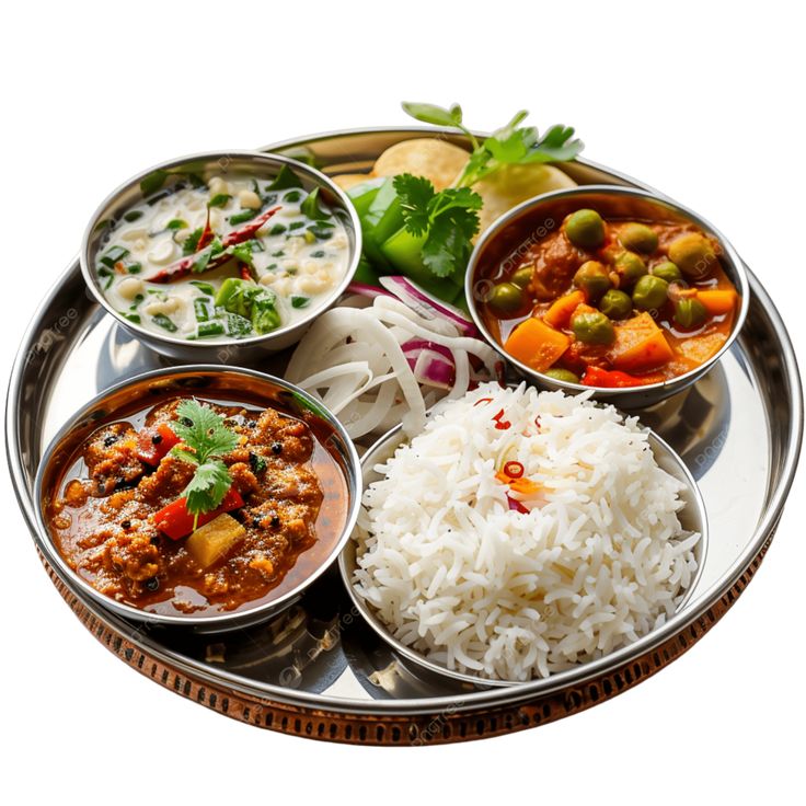 thali isolated on transparent background, thali, veg thali, indian png transparent image and clipart for free download